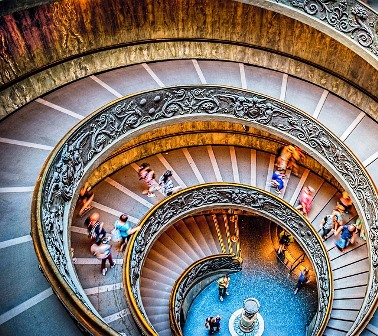 Escalera espiral de lo Museos Vaticanos