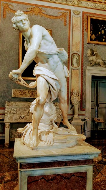 El David de Bernini en la Galería Borghese