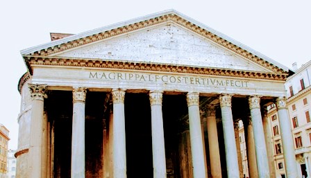 Inscripción en la fachada frontal del Panteón de Agripa