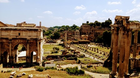 Vistas del Foro Romano desde el Tabularium de los Museos Capitolinos